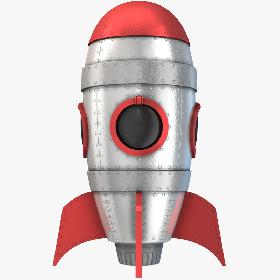 3D model Retro Space Rocket